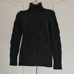 Christopher Fischer Women's Turtle Neck Long Sleeves Cashmere Sweater Gray Small
